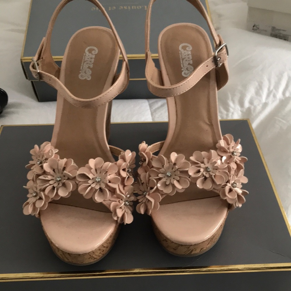Carlos NWOT spring wedge sandal heel